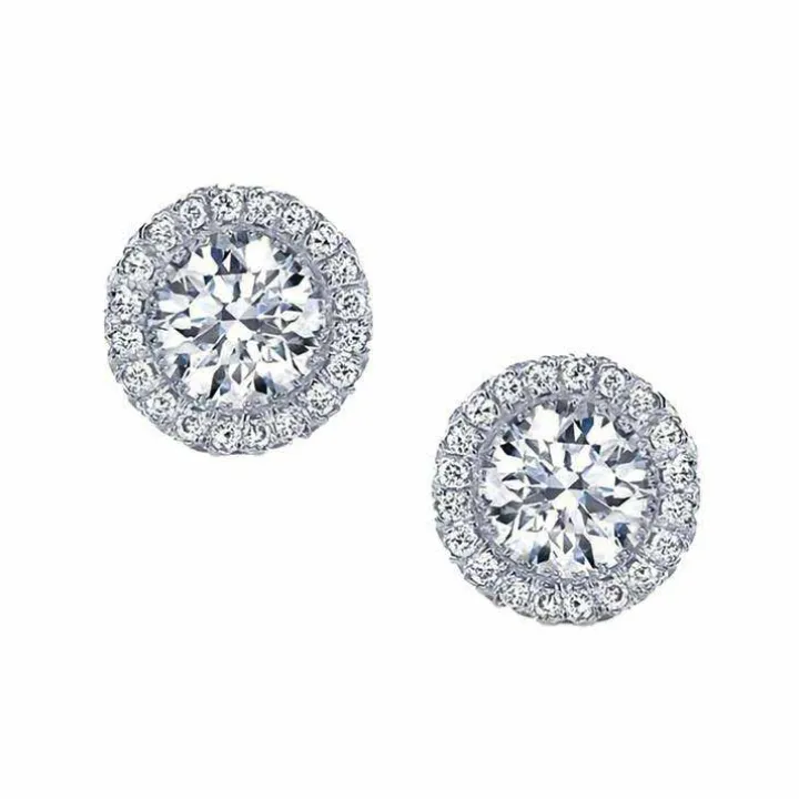 Aaliyah Diamond Halo Studs
