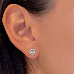 Aaliyah Diamond Halo Studs