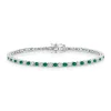 Alternating Green Emerald and Diamond Tennis Bracelet