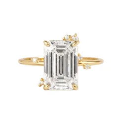 Amelia Emerald Diamond Engagement Ring