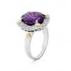 Amethyst Diamond Ring