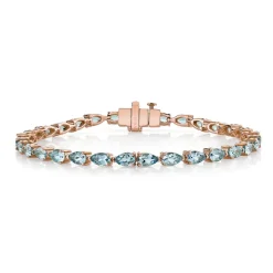 Aquamarine Pear Cut Bracelet