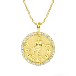 Aquarius Diamond Zodiac Pendant