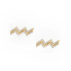 Aquarius Diamond Zodiac Studs