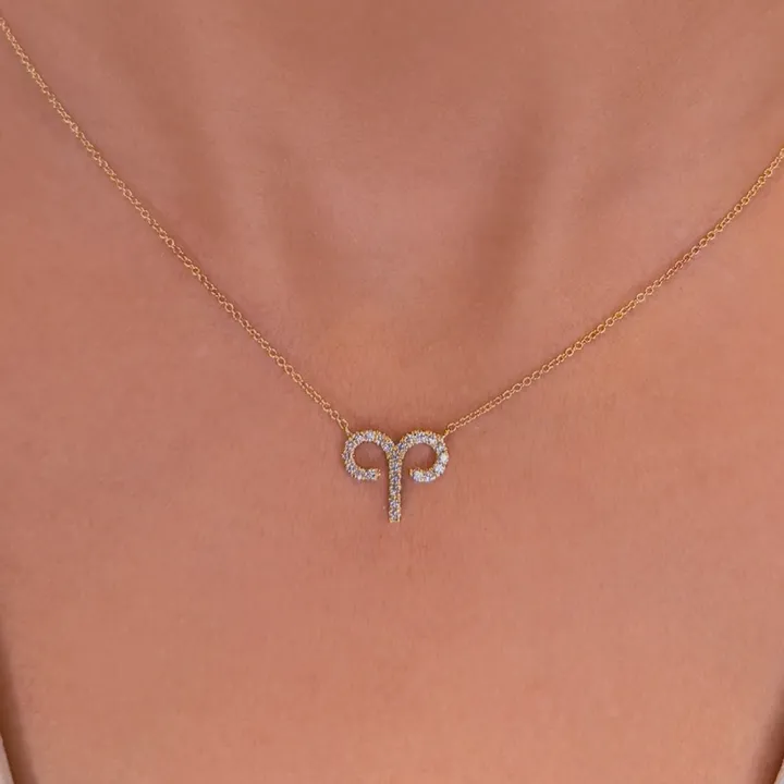 Aries Diamond Zodiac Necklace