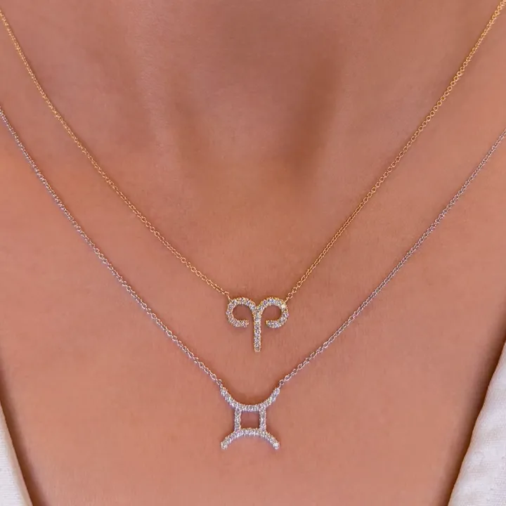 Aries Diamond Zodiac Necklace
