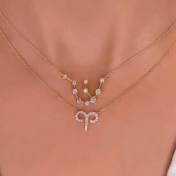 Aries Diamond Zodiac Necklace