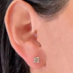 Asscher Diamond Studs