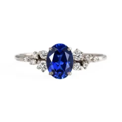 Aurora Lab Grown Blue Sapphire Engagement Ring