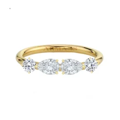 Ava Pear and Round Diamond Eternity Band