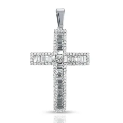 Baguette Diamond Cross Necklace