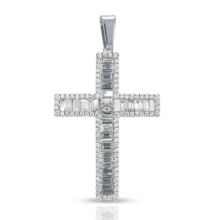 Baguette Diamond Cross Necklace