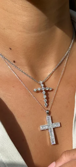 Baguette Diamond Cross Necklace