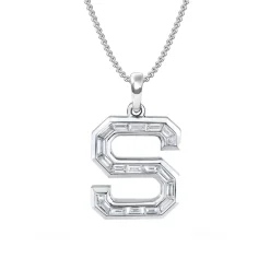 Baguette Diamond Initial Pendant