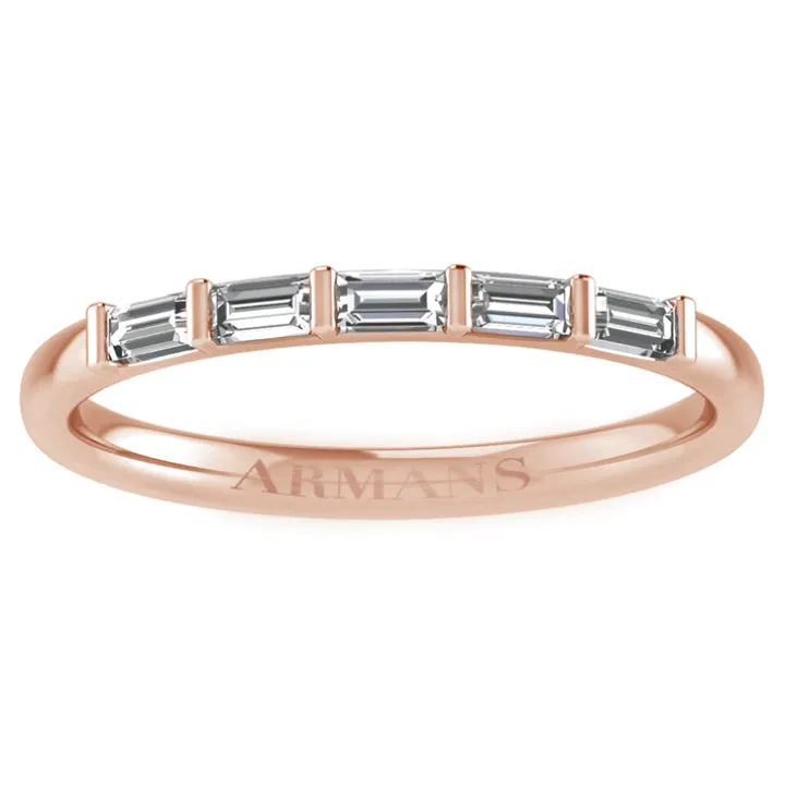 Baguette Half Diamond Band