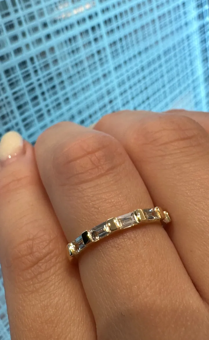 Baguette Half Diamond Band