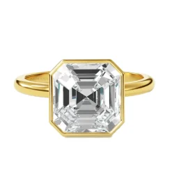Bezel Set Asscher Lab Grown Engagement Ring
