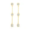 Bezel Set Chain Drop Diamond Earrings