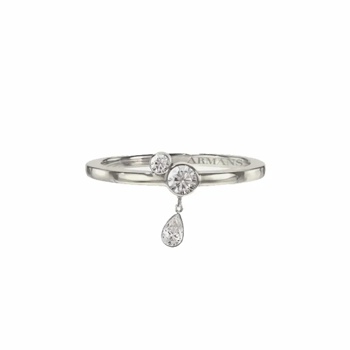 Bezel Set Diamond Dangle Ring