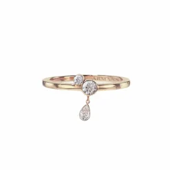 Bezel Set Diamond Dangle Ring