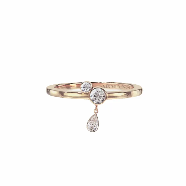 Bezel Set Diamond Dangle Ring