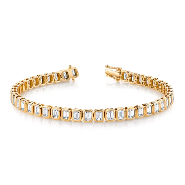 Bezel Set Emerald Bracelet