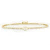 Bezel Set Emerald Diamond Tennis Bracelet