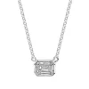 Bezel Set Emerald Diamond Pendant
