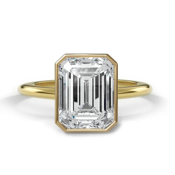 Bezel Set Emerald Engagement Ring