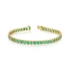 Bezel Set Green Emerald Bracelet