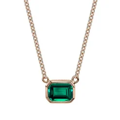 Bezel Set Green Emerald Pendant