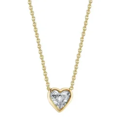 Bezel Set Heart Diamond Pendant