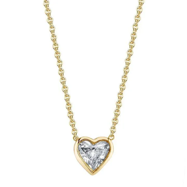 Bezel Set Heart Diamond Pendant