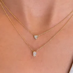 Bezel Set Heart Diamond Pendant