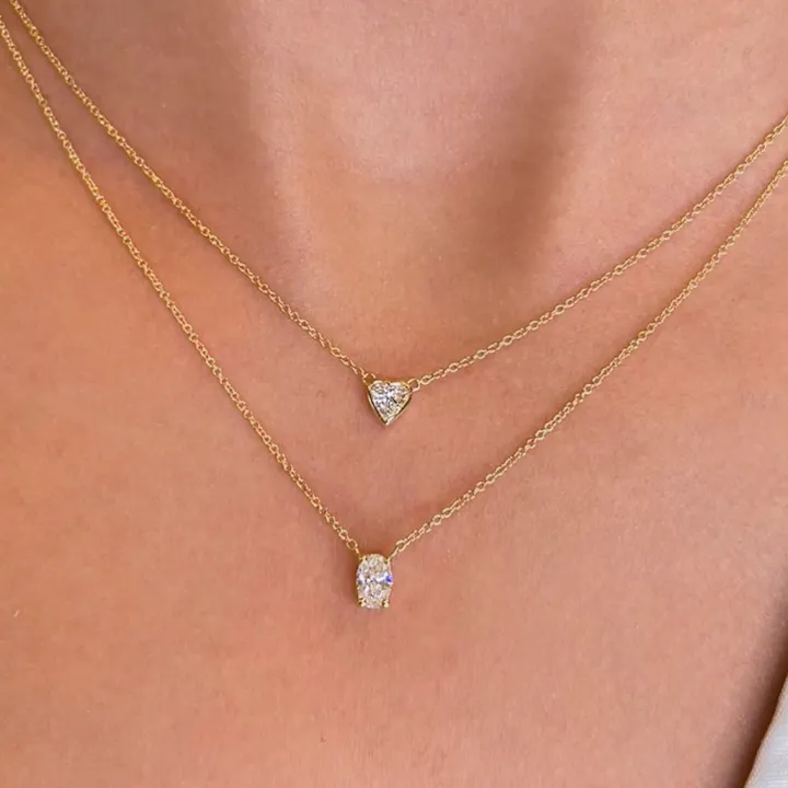Bezel Set Heart Diamond Pendant