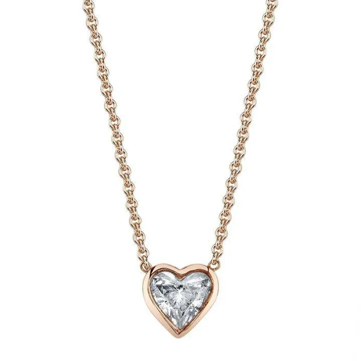 Bezel Set Heart Diamond Pendant