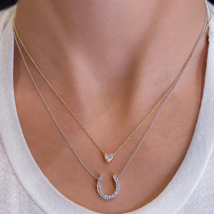 Bezel Set Heart Diamond Pendant