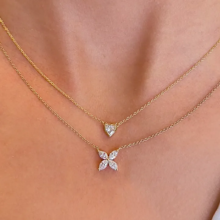 Bezel Set Heart Diamond Pendant