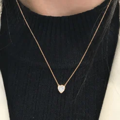 Bezel Set Heart Diamond Pendant