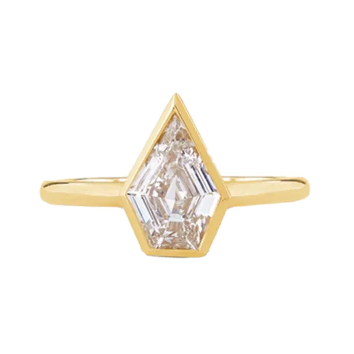 Bezel Set Kite Diamond Lab Engagement Ring