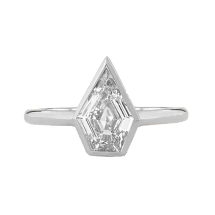 Bezel Set Kite Diamond Lab Engagement Ring
