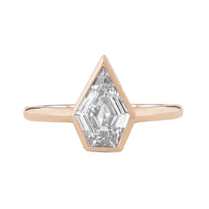 Bezel Set Kite Diamond Lab Engagement Ring