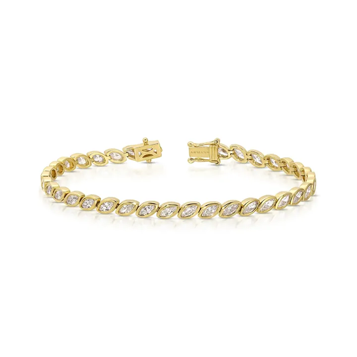 Bezel Set Marquise Bracelet