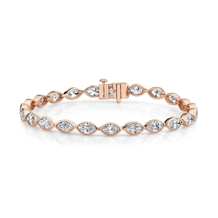 Bezel Set Marquise Diamond Tennis Bracelet