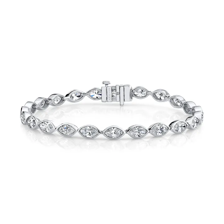 Bezel Set Marquise Diamond Tennis Bracelet