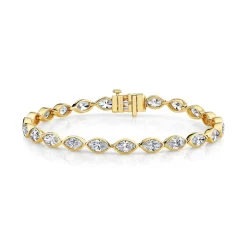 Bezel Set Marquise Diamond Tennis Bracelet
