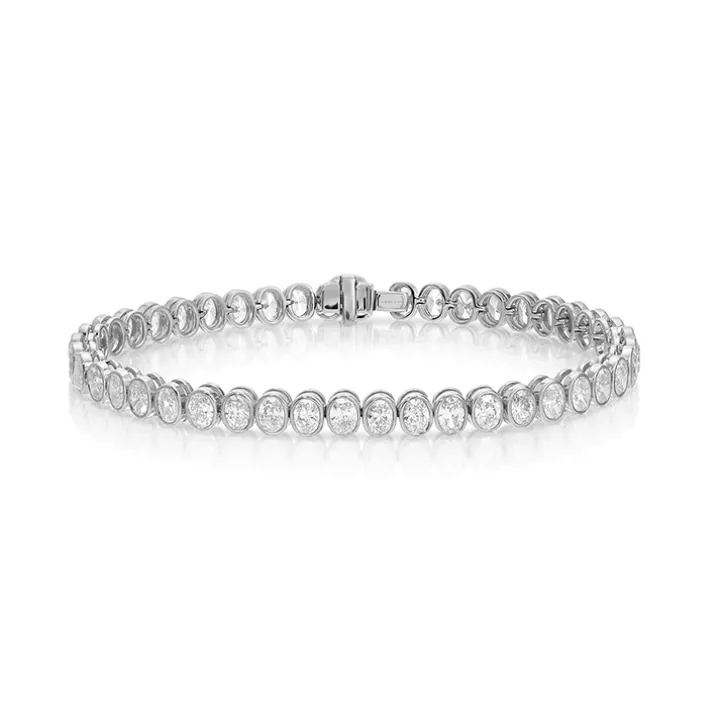 Bezel Set Oval Bracelet