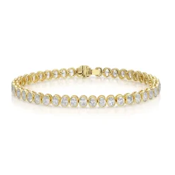 Bezel Set Oval Diamond Tennis Bracelet