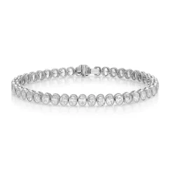 Bezel Set Oval Diamond Tennis Bracelet