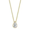 Bezel Set Pear Diamond Pendant